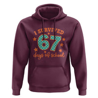 I Survived 67 Days Of School Hoodie Six Seven Meme Student Teacher Faux Glitter - Wonder Print Shop