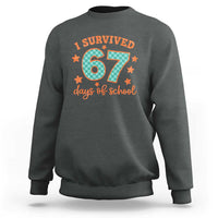 I Survived 67 Days Of School Sweatshirt Six Seven Meme Student Teacher Faux Glitter - Wonder Print Shop