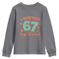 I Survived 67 Days Of School Youth Sweatshirt Six Seven Meme Student Teacher Faux Glitter - Wonder Print Shop