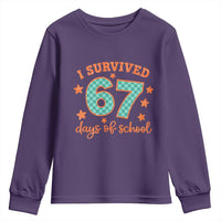 I Survived 67 Days Of School Youth Sweatshirt Six Seven Meme Student Teacher Faux Glitter - Wonder Print Shop
