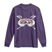 Ski Goggles Mountain Snow Skiing Retro Winter Vacation Long Sleeve Shirt - Wonder Print Shop