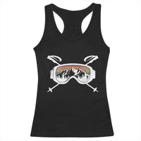 Ski Goggles Mountain Snow Skiing Retro Winter Vacation Racerback Tank Top - Wonder Print Shop