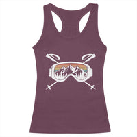Ski Goggles Mountain Snow Skiing Retro Winter Vacation Racerback Tank Top - Wonder Print Shop