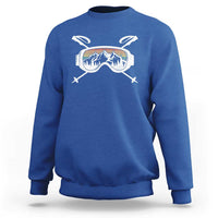 Ski Goggles Mountain Snow Skiing Retro Winter Vacation Sweatshirt - Wonder Print Shop