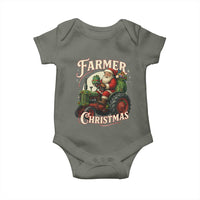Funny Farmer Christmas Xmas Santa Farm Tractor Baby Onesie - Wonder Print Shop