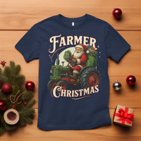 Funny Farmer Christmas Xmas Santa Farm Tractor T Shirt - Wonder Print Shop