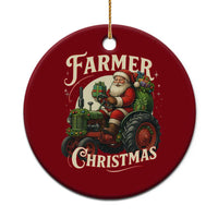 Funny Farmer Christmas Xmas Santa Farm Tractor Ceramic Ornament - Wonder Print Shop