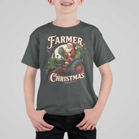 Funny Farmer Christmas Xmas Santa Farm Tractor T Shirt For Kid - Wonder Print Shop