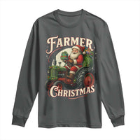 Funny Farmer Christmas Xmas Santa Farm Tractor Long Sleeve Shirt - Wonder Print Shop
