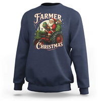 Funny Farmer Christmas Xmas Santa Farm Tractor Sweatshirt - Wonder Print Shop
