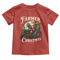 Funny Farmer Christmas Xmas Santa Farm Tractor Toddler T Shirt - Wonder Print Shop