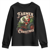 Funny Farmer Christmas Xmas Santa Farm Tractor Youth Sweatshirt - Wonder Print Shop