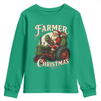 Funny Farmer Christmas Xmas Santa Farm Tractor Youth Sweatshirt - Wonder Print Shop