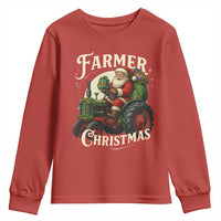 Funny Farmer Christmas Xmas Santa Farm Tractor Youth Sweatshirt - Wonder Print Shop