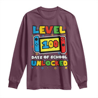 Level 100 Days Of School Unlocked Long Sleeve Shirt Happy 100TH Days Of School Gaming