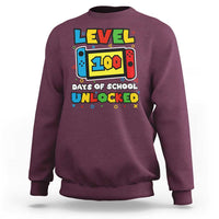 Level 100 Days Of School Unlocked Sweatshirt Happy 100TH Days Of School Gaming - Wonder Print Shop