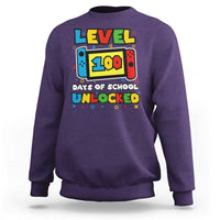 Level 100 Days Of School Unlocked Sweatshirt Happy 100TH Days Of School Gaming - Wonder Print Shop
