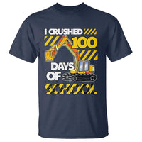 I Crushed 100 Days Of School T Shirt Construction Vehicle Excavators