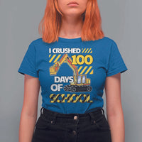 I Crushed 100 Days Of School T Shirt For Women Construction Vehicle Excavators