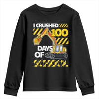 I Crushed 100 Days Of School Youth Sweatshirt Construction Vehicle Excavators
