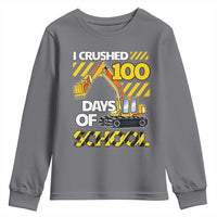 I Crushed 100 Days Of School Youth Sweatshirt Construction Vehicle Excavators