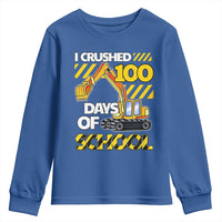 I Crushed 100 Days Of School Youth Sweatshirt Construction Vehicle Excavators