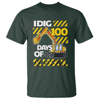 I Dig 100 Days Of School T Shirt Construction Vehicle Excavators