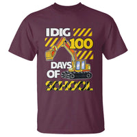 I Dig 100 Days Of School T Shirt Construction Vehicle Excavators