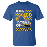 I Dig 100 Days Of School T Shirt Construction Vehicle Excavators