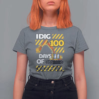 I Dig 100 Days Of School T Shirt For Women Construction Vehicle Excavators