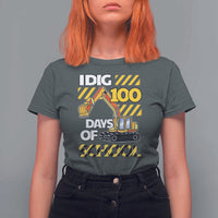 I Dig 100 Days Of School T Shirt For Women Construction Vehicle Excavators