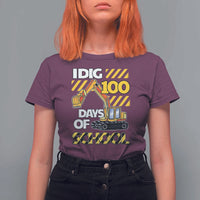 I Dig 100 Days Of School T Shirt For Women Construction Vehicle Excavators