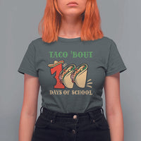 Funny Taco 'Bout 100 Days Of School T Shirt For Women Sombrero Mexican Teachers