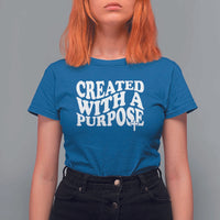 Created With A Purpose Christian T Shirt For Women Inspirational Religious Bible Verse