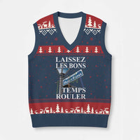 Funny Mardi Gras Laissez Les Bons Temps Rouler V-Neck Knit Sweater Vest Bourbon Street Sign