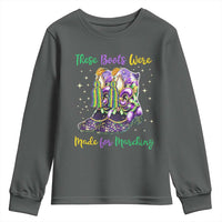 Funny Mardi Gras Youth Sweatshirt These Boots Were Made For Marching