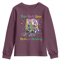 Funny Mardi Gras Youth Sweatshirt These Boots Were Made For Marching