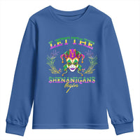 Funny Mardi Gras Youth Sweatshirt Let The Shenanigans Begin Jester Hat