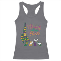 Funny Courir De Mardi Gras Racerback Tank Top Chasing Dem Chicks Carnival