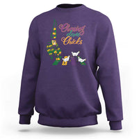Funny Courir De Mardi Gras Sweatshirt Chasing Dem Chicks Carnival
