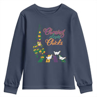 Funny Courir De Mardi Gras Youth Sweatshirt Chasing Dem Chicks Carnival