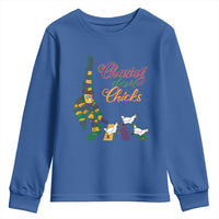 Funny Courir De Mardi Gras Youth Sweatshirt Chasing Dem Chicks Carnival