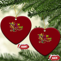 Funny I'm Catchin' If You're Throwin' Mardi Gras Ceramic Ornament Crawfish Beads Fleur De Lys