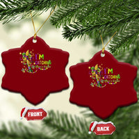 Funny I'm Catchin' If You're Throwin' Mardi Gras Ceramic Ornament Crawfish Beads Fleur De Lys