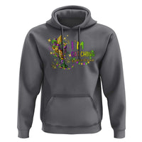 Funny I'm Catchin' If You're Throwin' Mardi Gras Hoodie Crawfish Beads Fleur De Lys