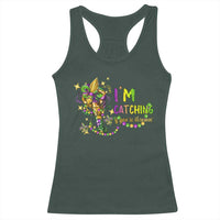 Funny I'm Catchin' If You're Throwin' Mardi Gras Racerback Tank Top Crawfish Beads Fleur De Lys
