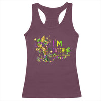 Funny I'm Catchin' If You're Throwin' Mardi Gras Racerback Tank Top Crawfish Beads Fleur De Lys
