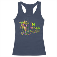 Funny I'm Catchin' If You're Throwin' Mardi Gras Racerback Tank Top Crawfish Beads Fleur De Lys