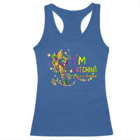 Funny I'm Catchin' If You're Throwin' Mardi Gras Racerback Tank Top Crawfish Beads Fleur De Lys