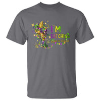 Funny I'm Catchin' If You're Throwin' Mardi Gras T Shirt Crawfish Beads Fleur De Lys